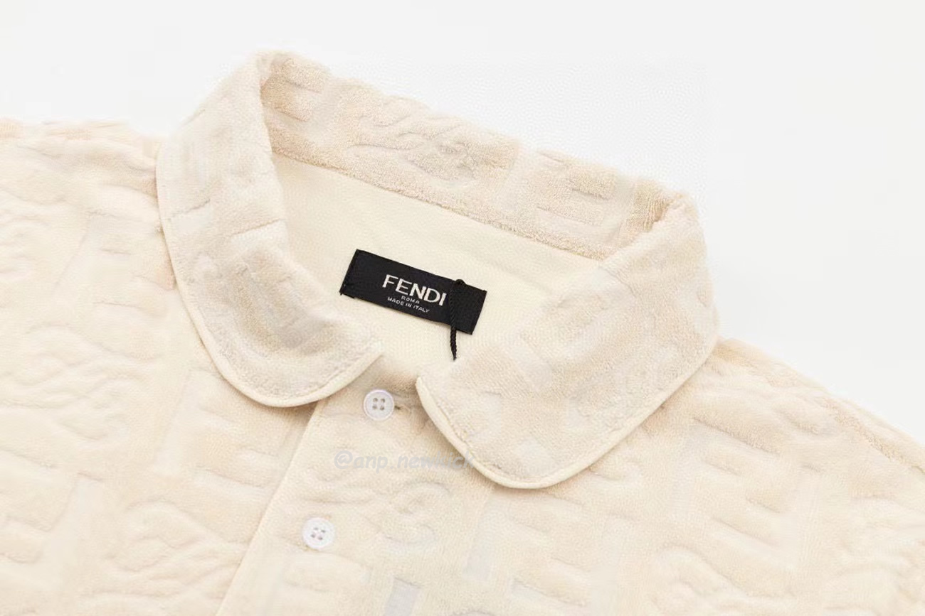 Fendi Reverse Collar Polo Shirt White Black Fw22 (6) - www.newkick.vip